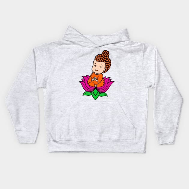 Flower Budha Kids Hoodie by PELY